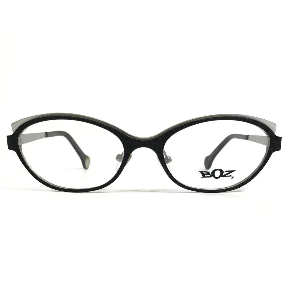 BOZ Eyeglasses Frames VISTA 0010 Black Silver Cat Eye Full Rim 52-17-140